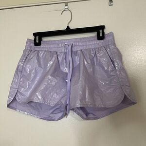 NWOT Zyia Activewear Lilac Shine Summer Lined Running Bomber Shorts size M